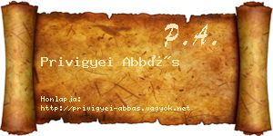 Privigyei Abbás névjegykártya